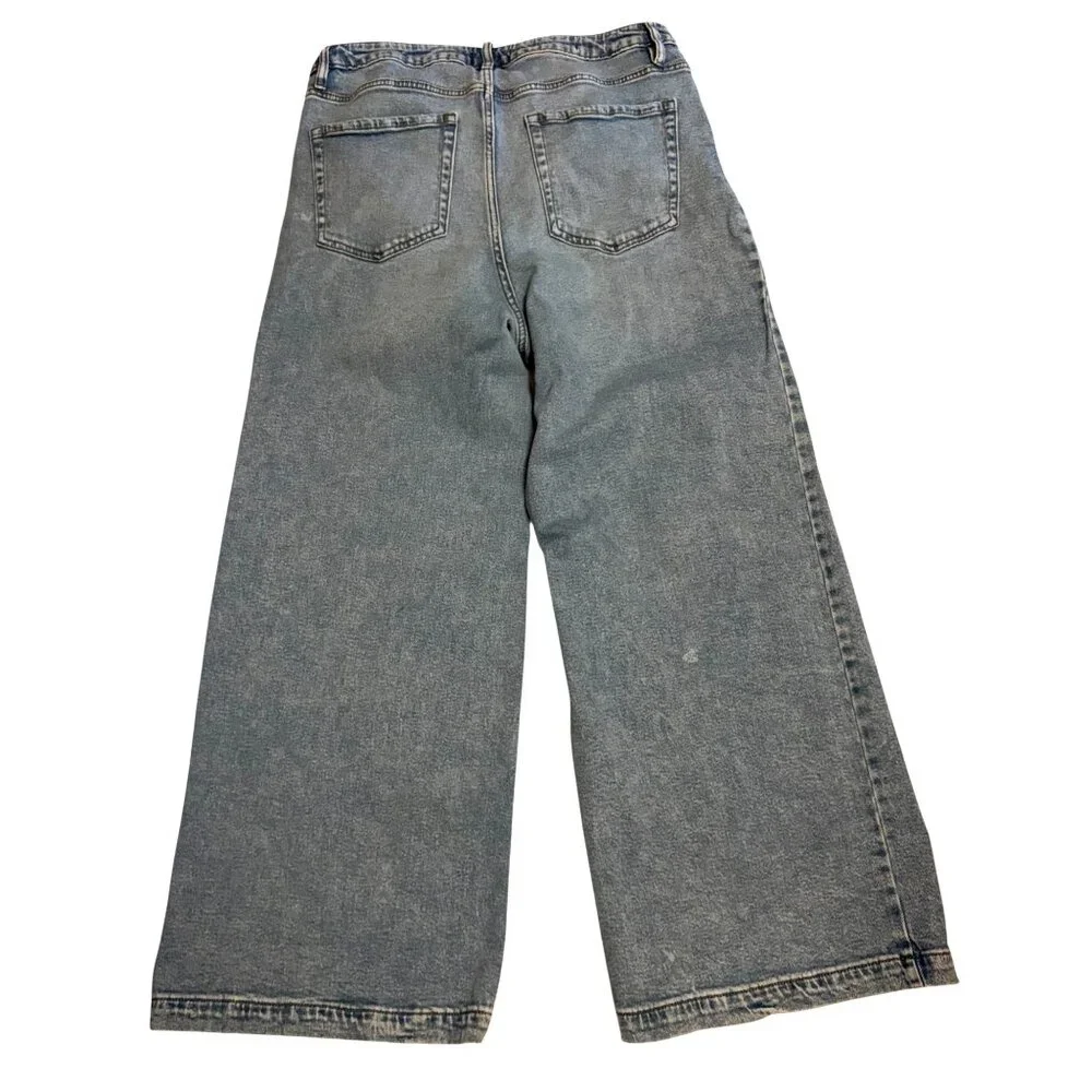 Ava & Viv Wide Leg Lighter Wash Denim Jeans Size 16 Womens Relaxed Fit Stretch - Picture 6 of 14